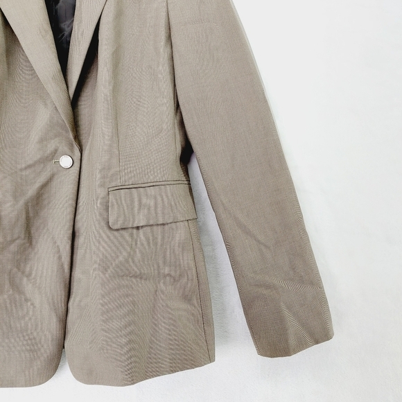 Calvin Klein Brown Tan Rayon Blend Business Casual Button Closure Blazer P3705 - Picture 3 of 8